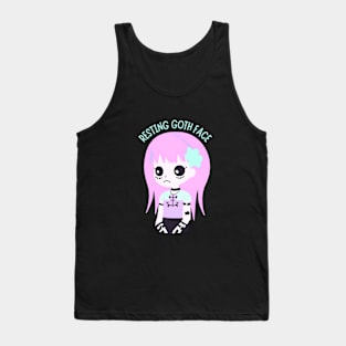 Pastel Goth Kawaii Aesthetic - Resting Goth Face Tank Top